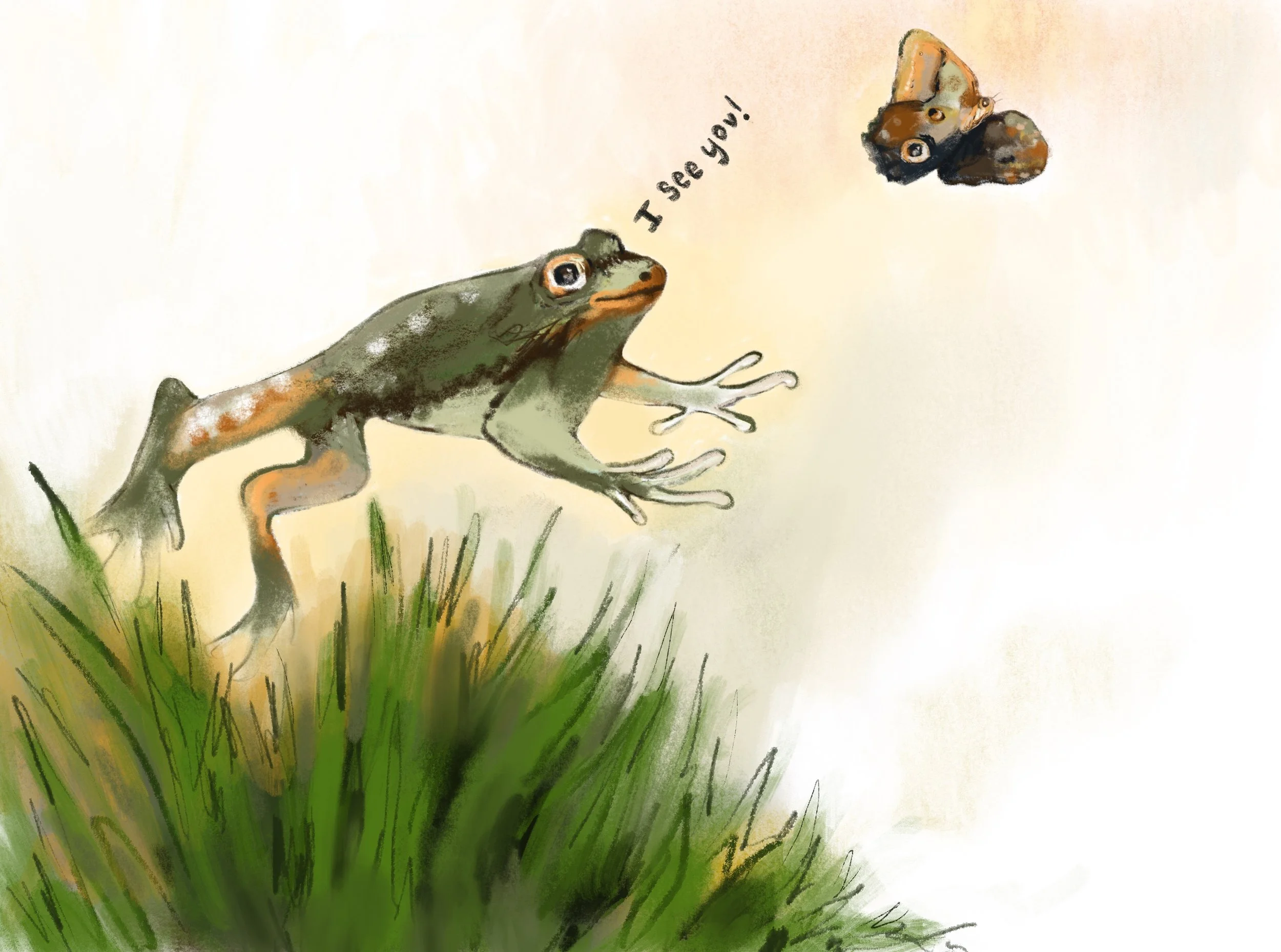 "I See You!" Mixed Media Illustration