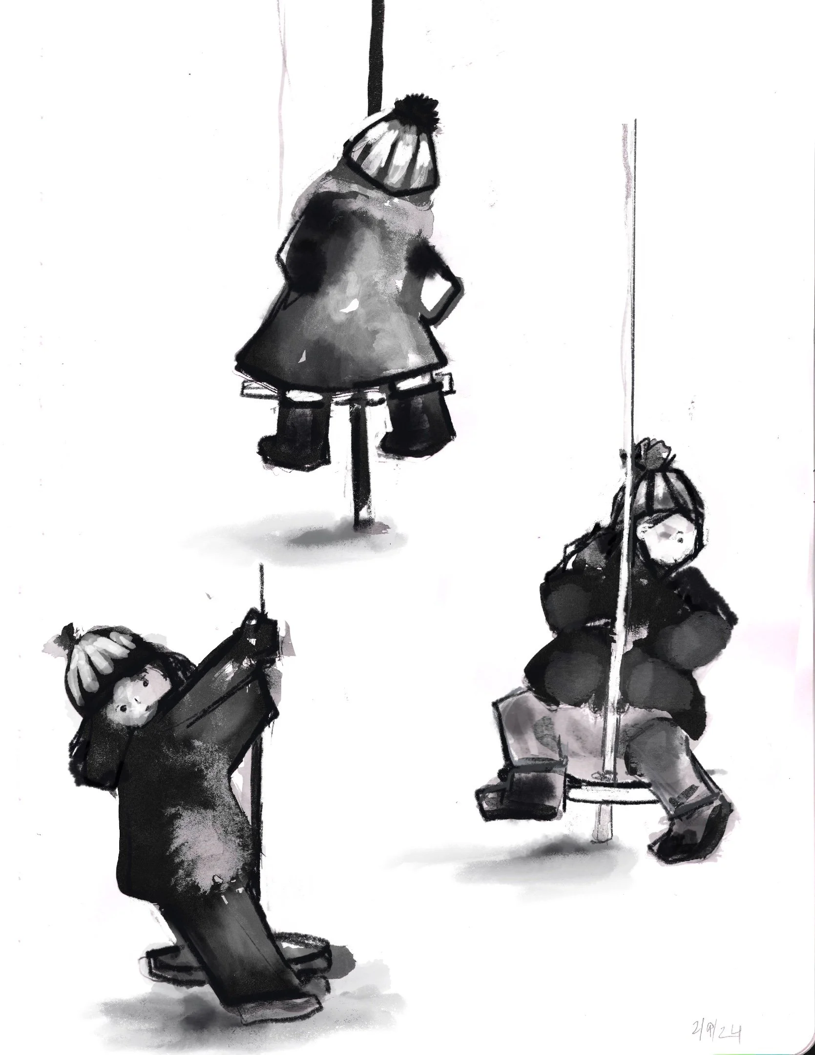 Playground Studies 5, India Ink and Digital