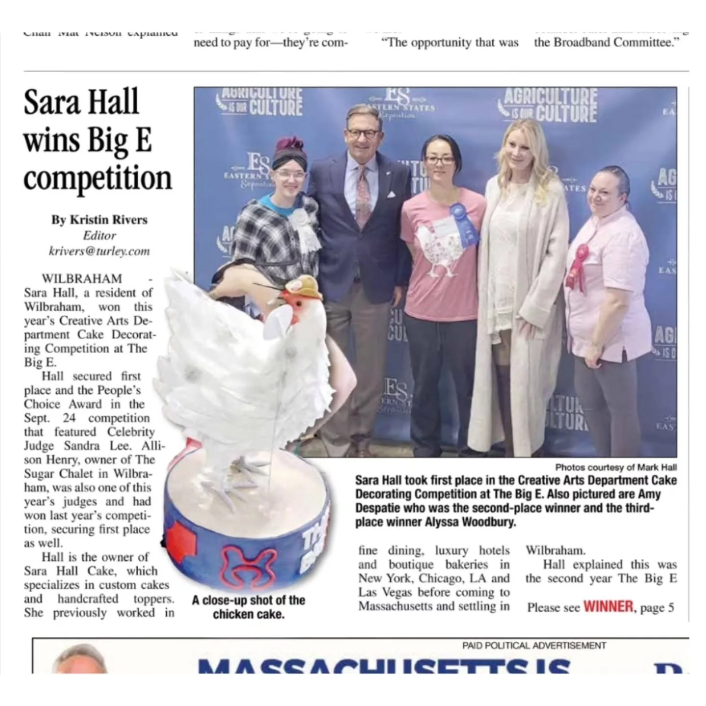 Had an incredible opportunity to compete at the @thebigefair Live Cake Decorating Competition and came home with first place and People's Choice! 🎂🐔 Our town paper even did an article on it! Swipe to see the chicken cake through its many phases, pl