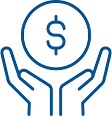 Graphic Image of hands receiving money.