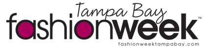 Logo for Tampa Bay Fashion Week, featuring stylized text with pink and black accents.