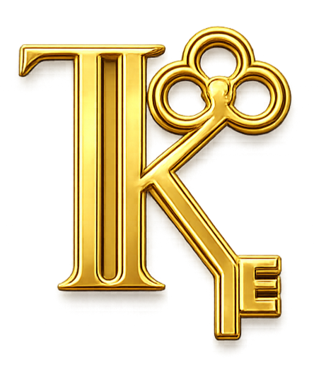 Gold-colored word 'LIKE' with a key as the letter 'L' and the rest of the letters in a stylized font, set against a black background.