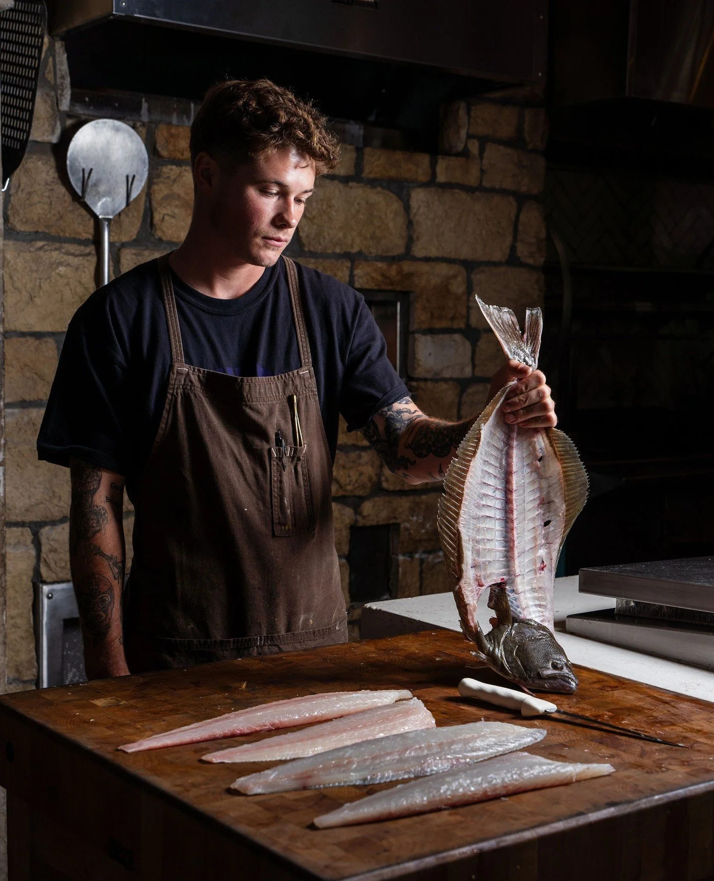 We get some incredible fish coming out of San Diego, thanks to the crew of local fishermen we work with. Everything is hand-butchered in our kitchen - bones, collars, all of it gets used - and we build the dishes around what&rsquo;s in season. It&rsq