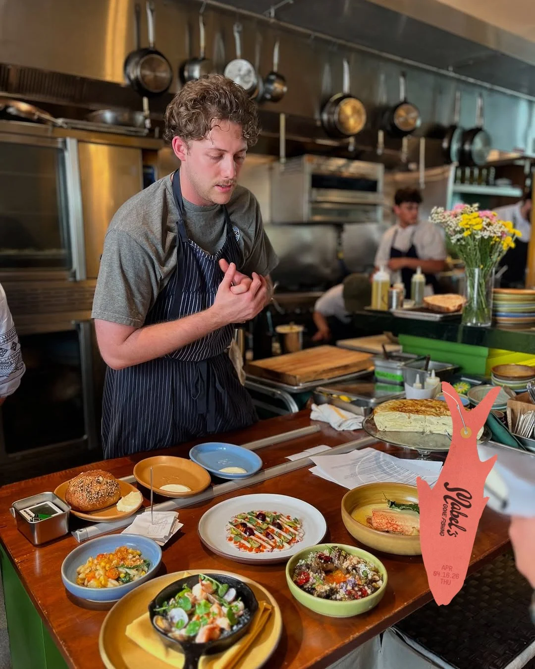 To close out 3 nights at Sea, @mabelsgonefishing is bringing a final wave of seafood-driven &agrave; la carte specials to Herb &amp; Sea this Thursday starting at 5pm. Reserve now!⁠
⁠
Tuna Crudo | pickled spring onion with makrut, shio koji guajillo 