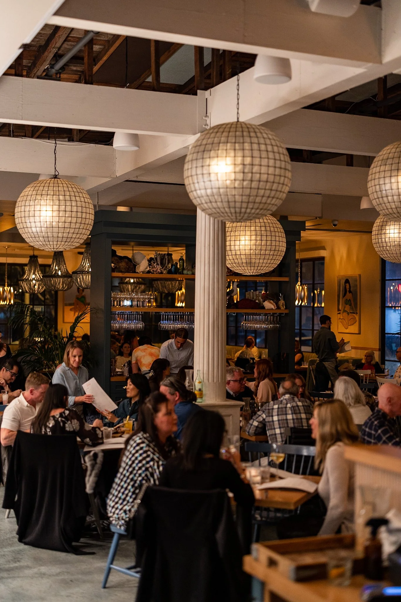 Herb & Sea dining room full during dinner service