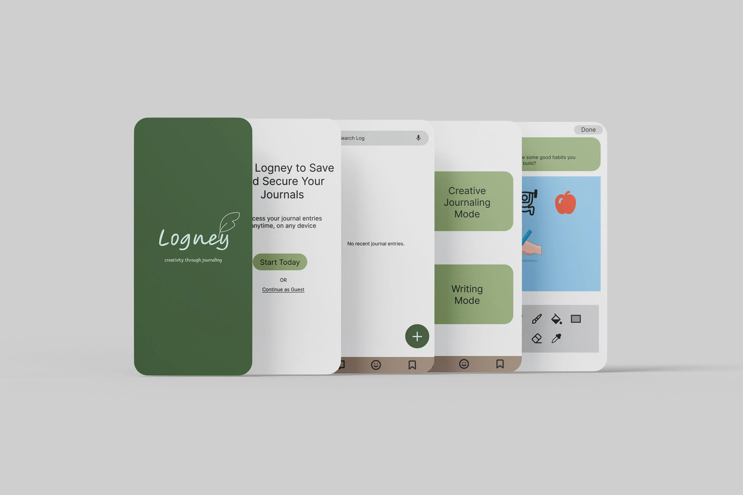 Logney: Journaling App Design