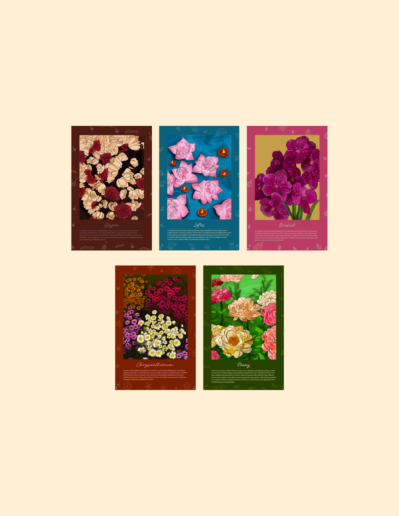 Festivities with Flowers Poster Series