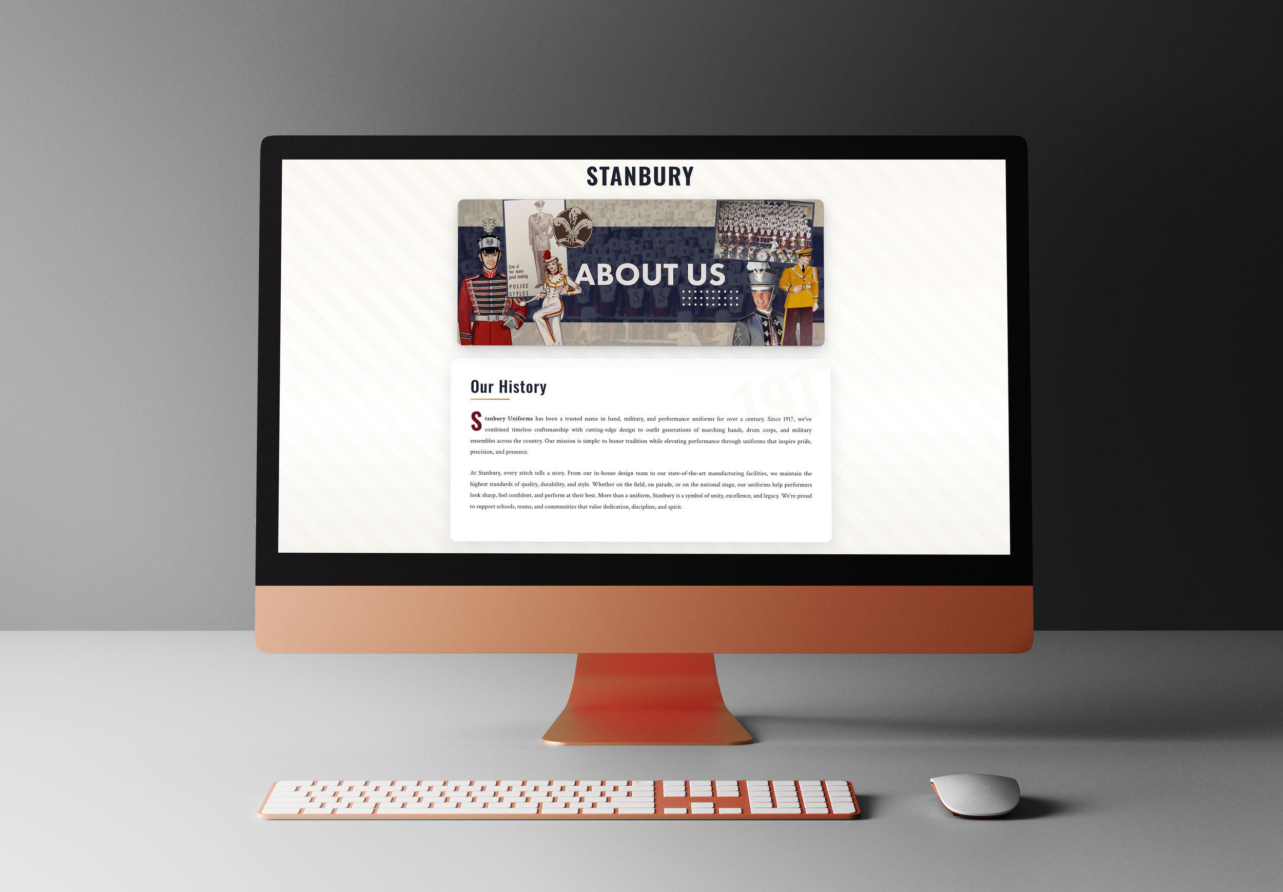 This banner was created for the About Us section in the Stanbury website. They wanted to showcase images throughout their history.