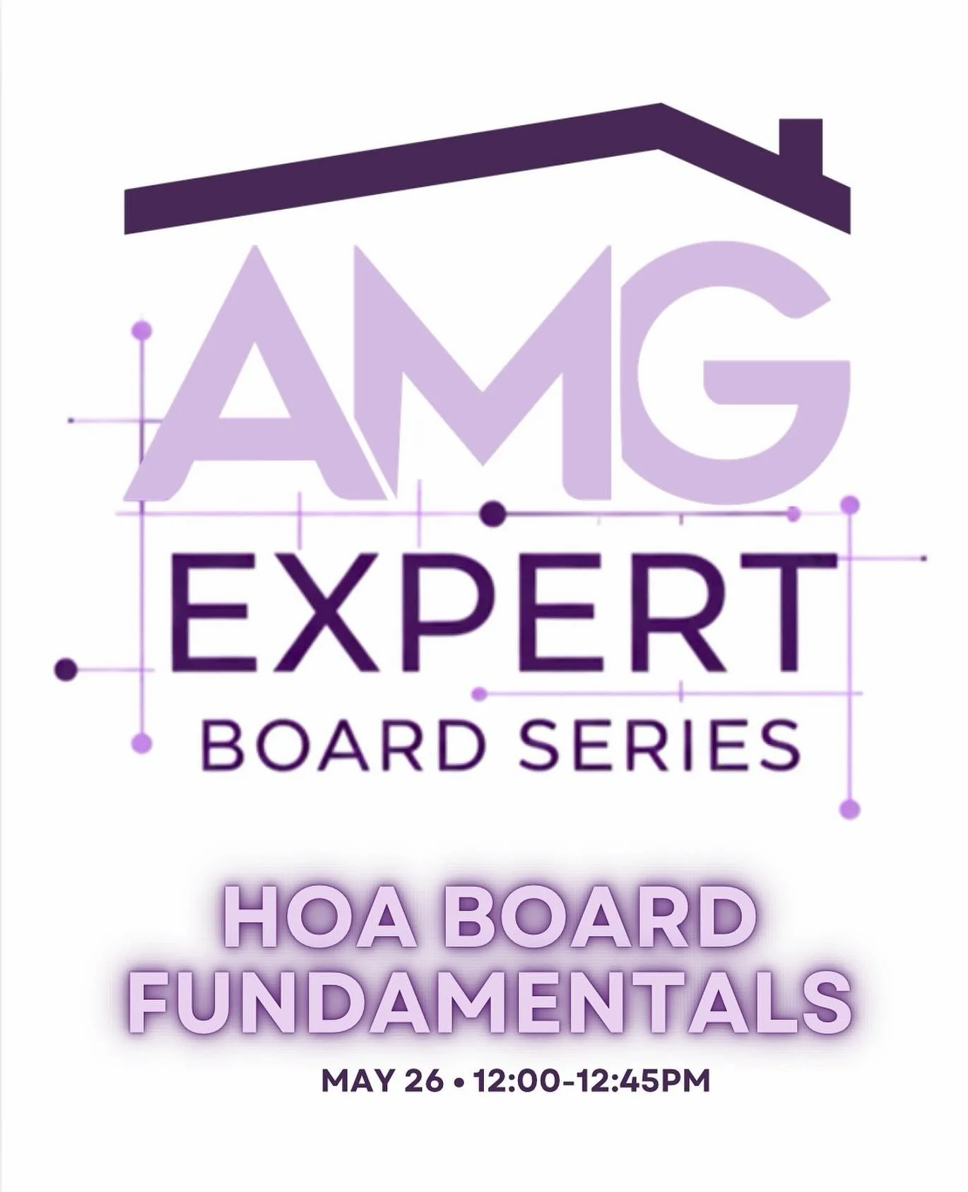 Join AMG CEO Katie Anderson for a complimentary virtual HOA Board Fundamentals training on Tuesday, May 26 from 12:00&ndash;12:45 PM.

We&rsquo;ll cover:
&bull; Governing documents &amp; community structure
&bull; Board roles &amp; responsibilities
&