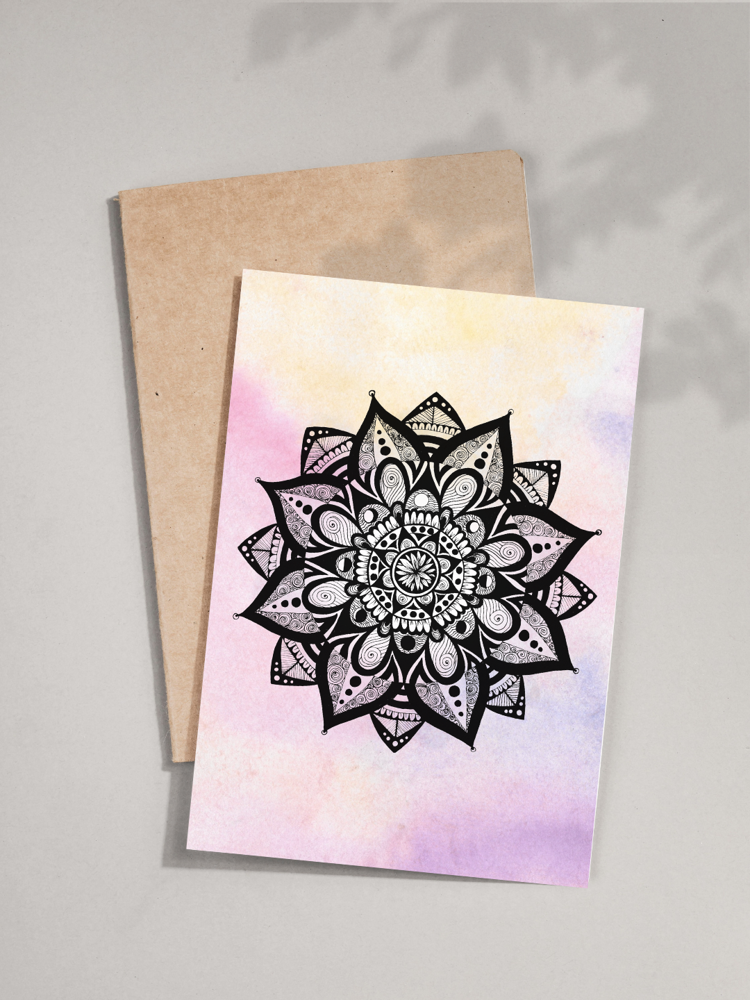 Purple Yellow Mandala Card