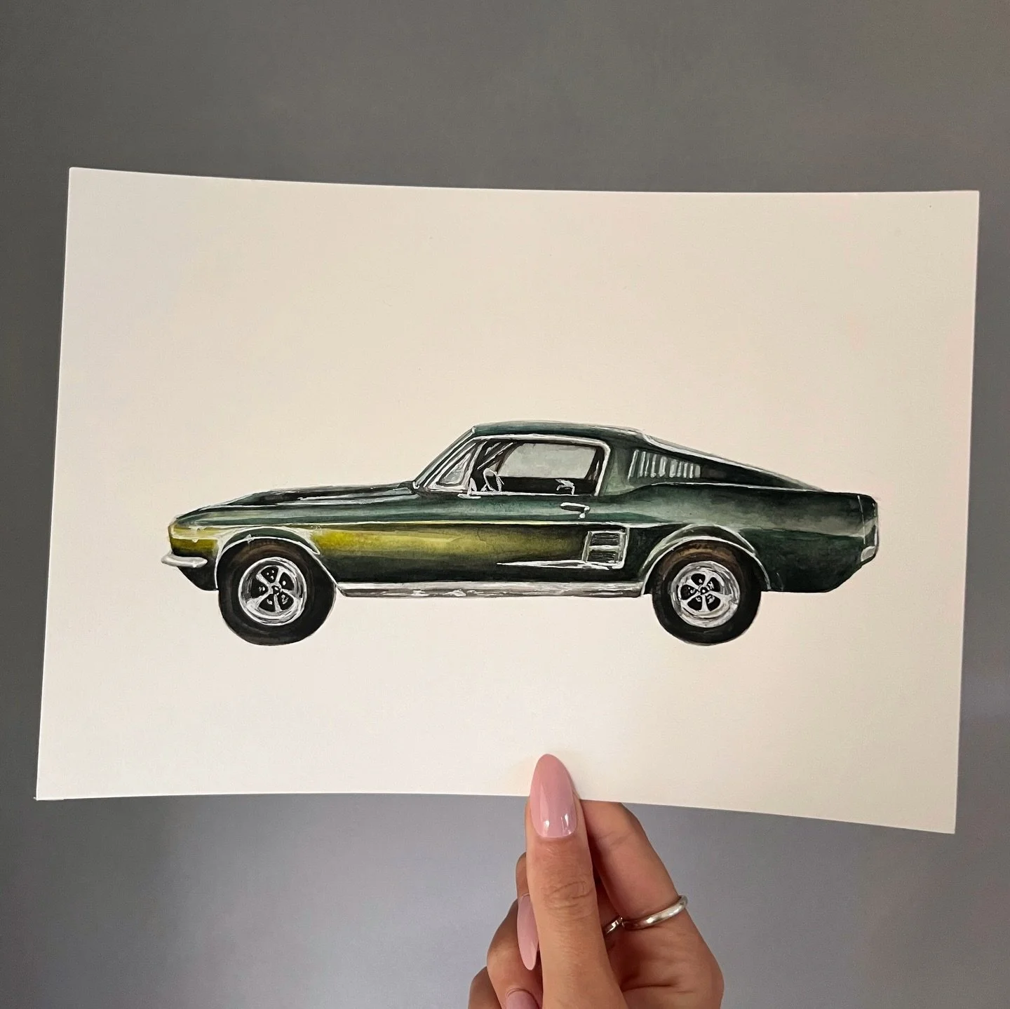 Another vintage Mustang in watercolour 💚

I may or may not be working on a vintage car collection at the moment 👀🫶

If you have any cars you&rsquo;d like to see, let me know! ☺️

#carillustration #carart #vintagecars #vintagemustangs  #watercolour