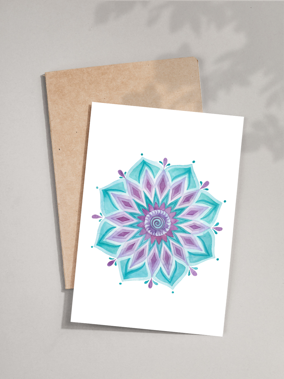 Purple Blue Mandala Card