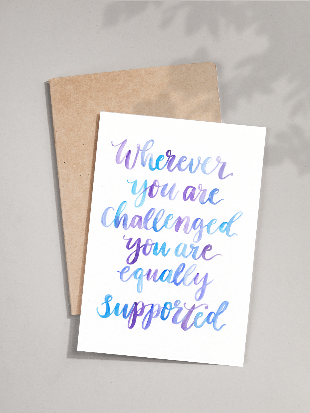 Purple Blue You Are Supported Card