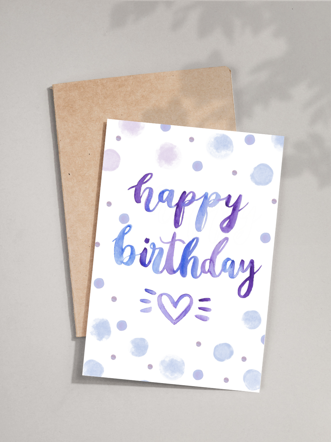 Purple Happy Birthday Card
