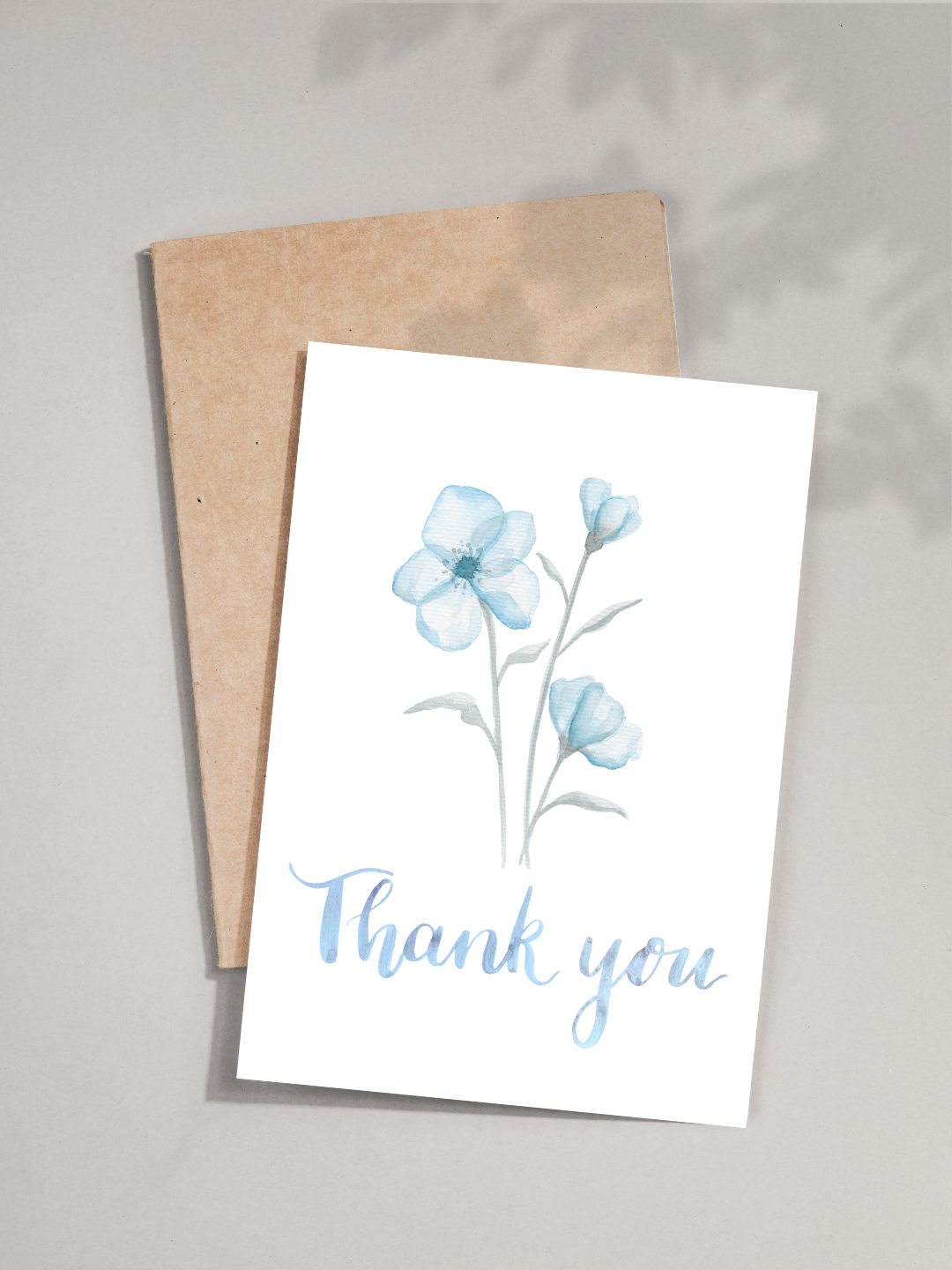 Blue Flowers Thank You Card