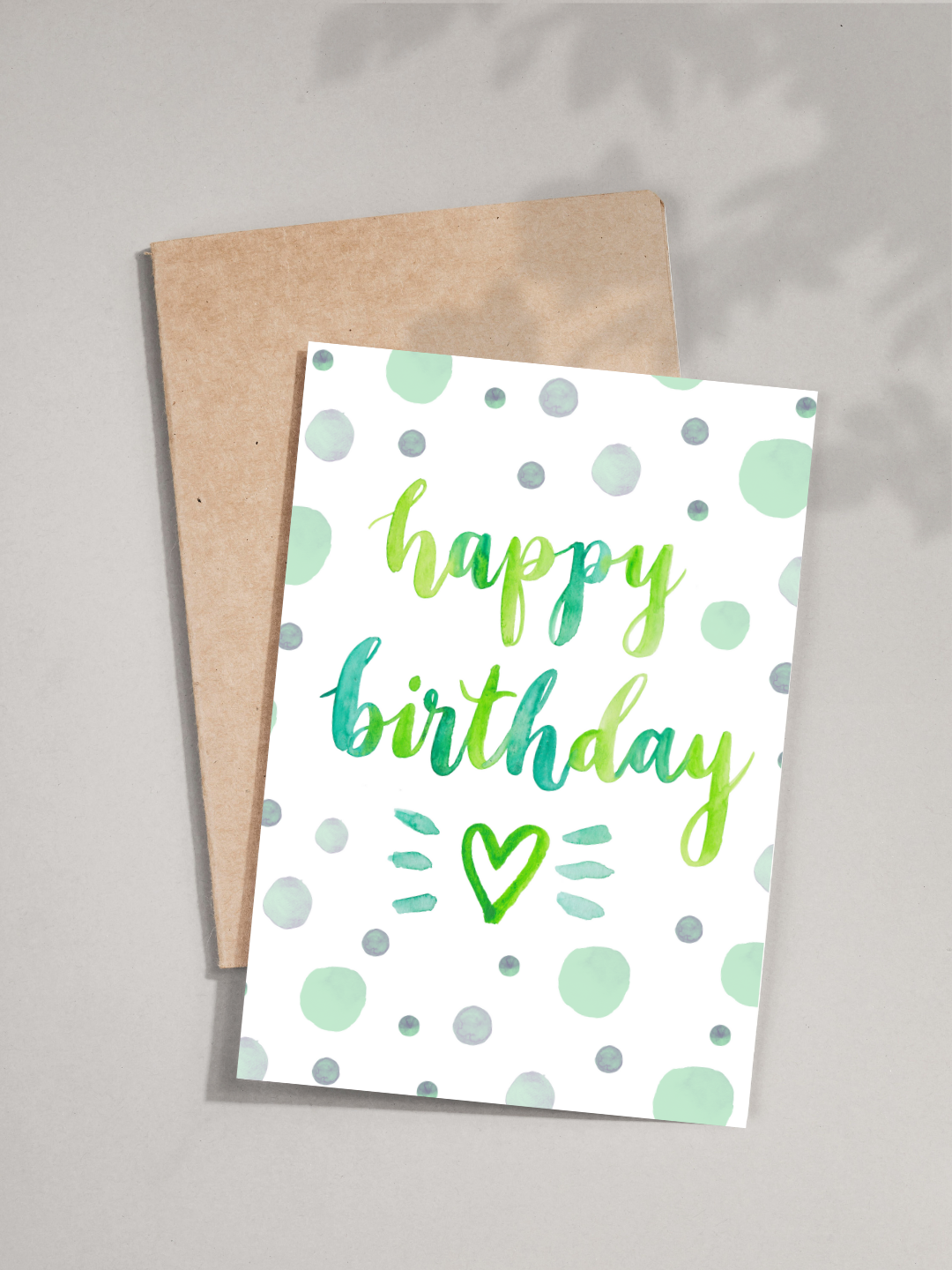 Green Happy Birthday Card