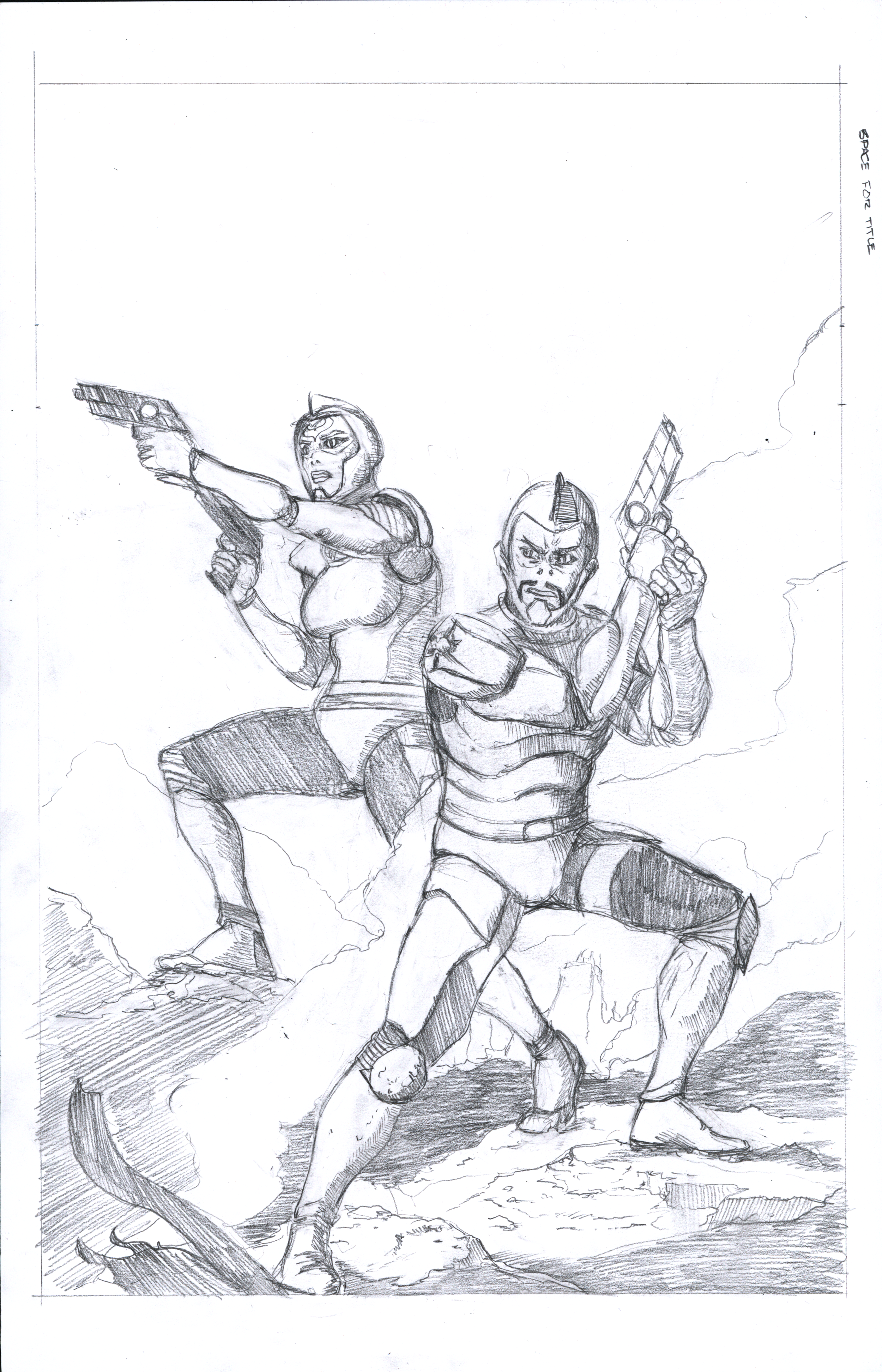 Hollowed #6 Variant Cover (Pencils)
I was invited to illustrate a cover for Keenspot. This is one of my first professional covers, so I wanted to make sure it was clear and exciting. The challenges for me here were making sure there was a sense of d