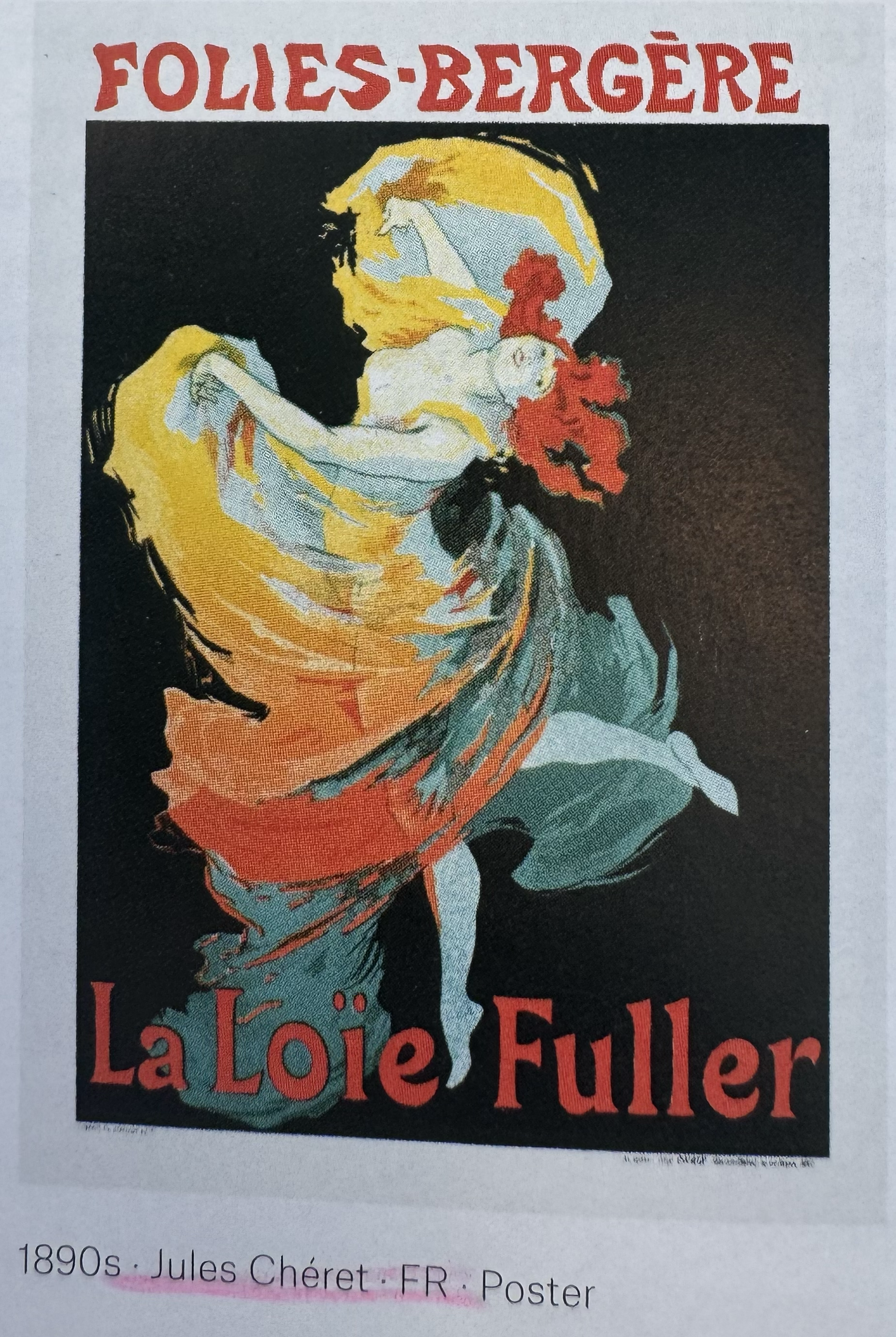 Jules Cheret was born in 1837 in France. He was a lithographer designer and a printer. He was very influential for the field of graphic design. He discovered that it was technically possible to produce multicolored posters in only a few printings ins