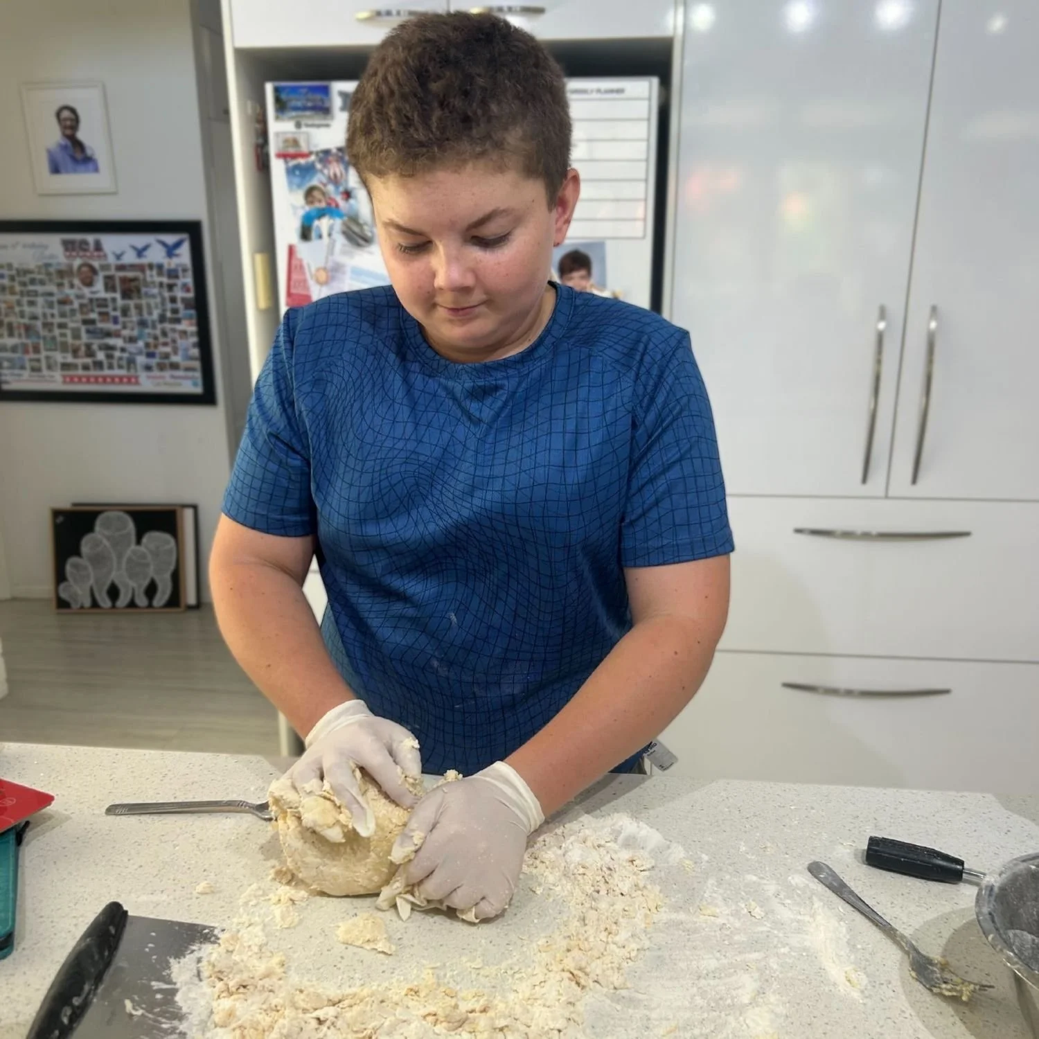 NDIS Participant practicing independence making pasta on his own