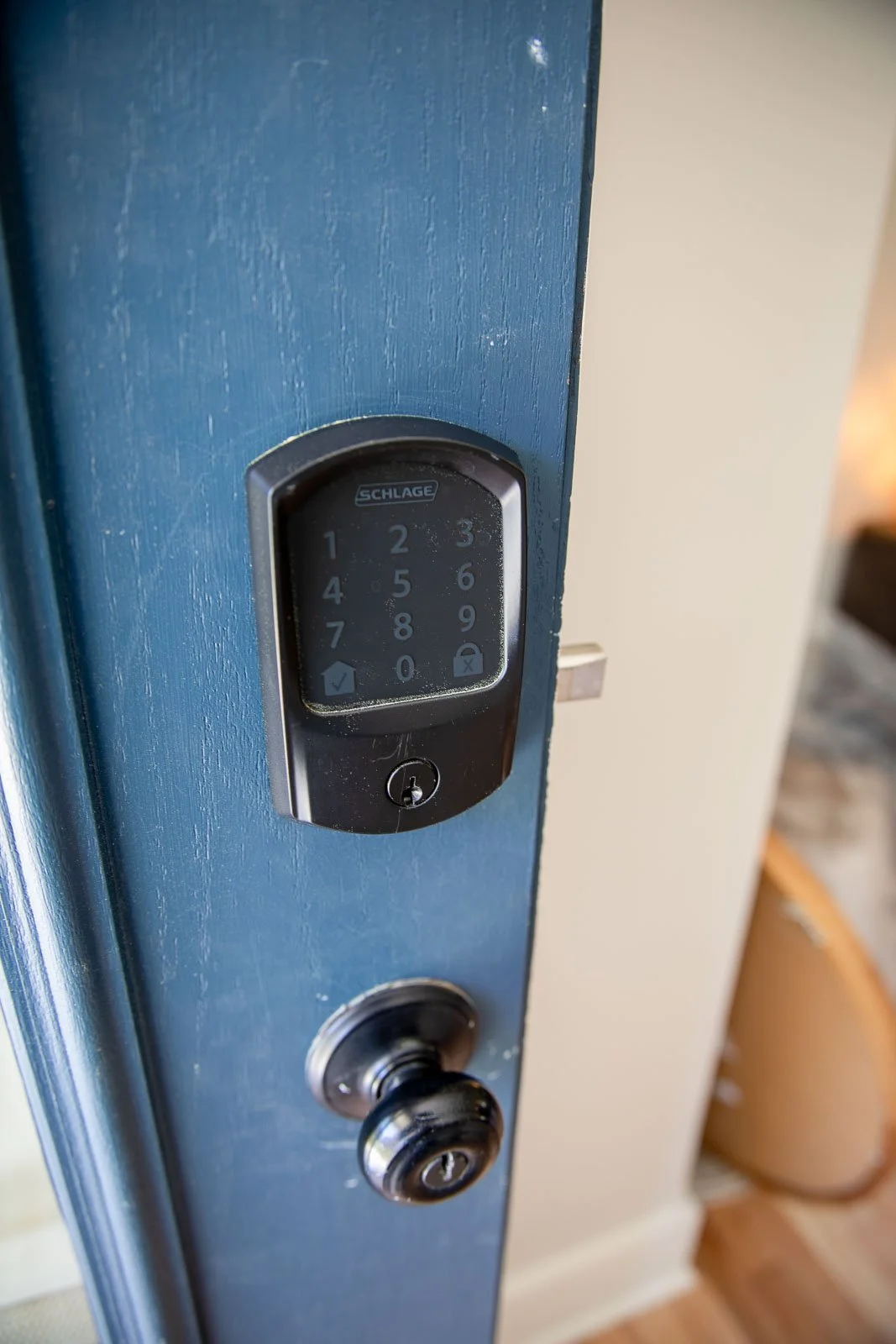 Keyless lock for your safety and convenience. At checkin you will be sent your individual keyless entry code. 