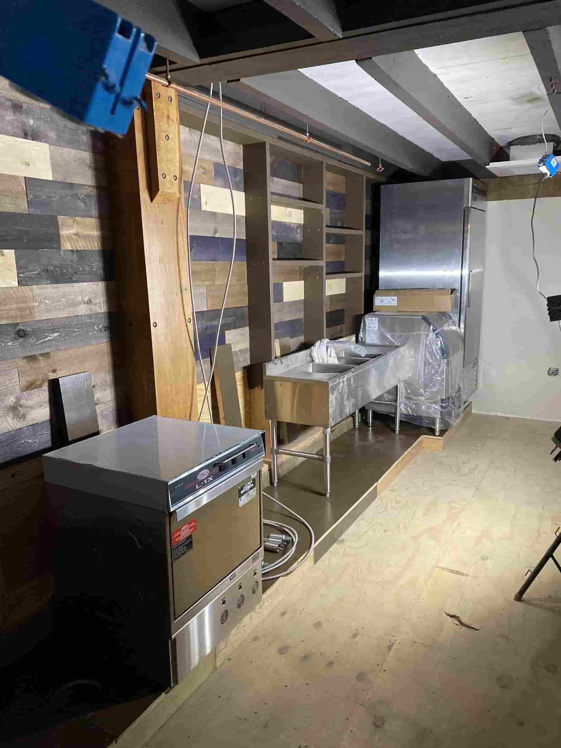 Distillery bar area in Shallotte NC before renovation is finished WaveRider Electric & Automation