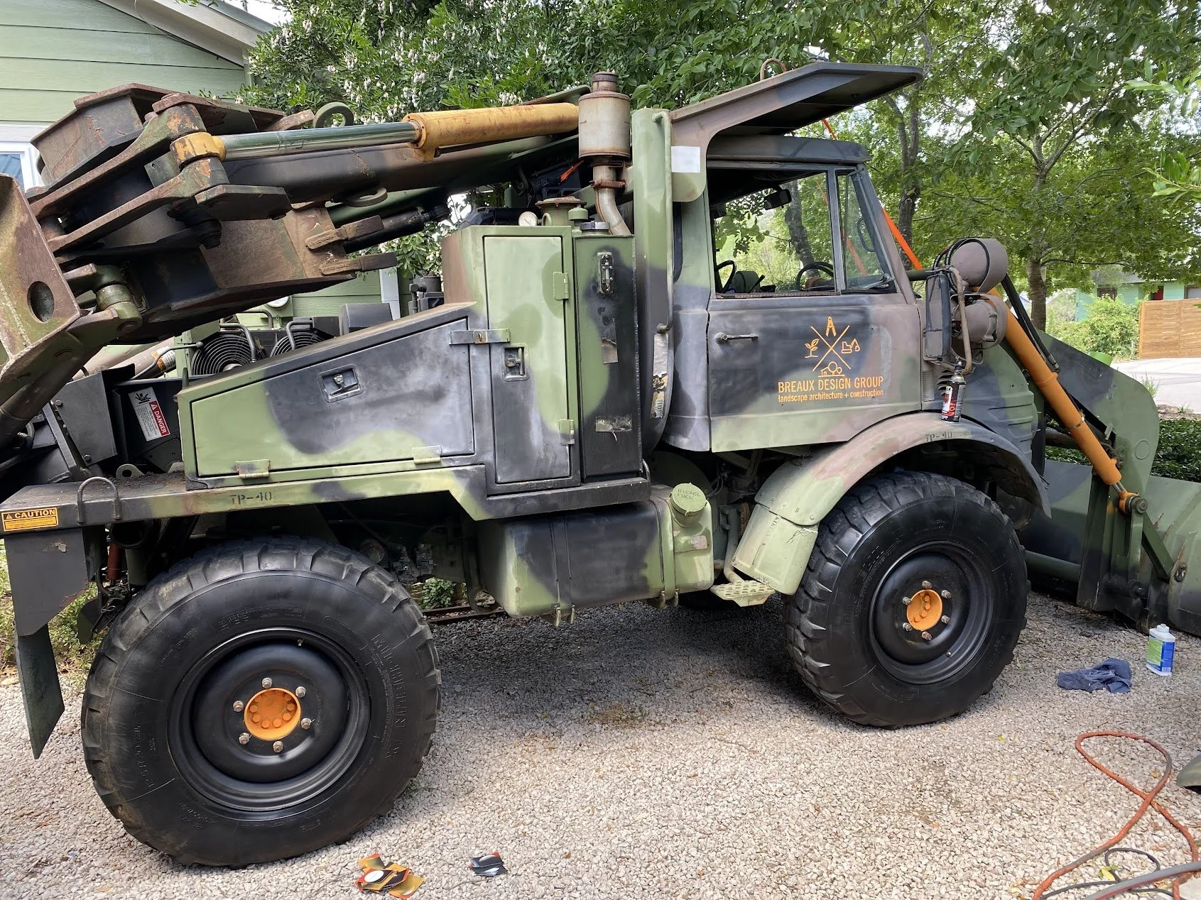 Breaux Design Group Landscape architecture and construction. Unimog company pet.