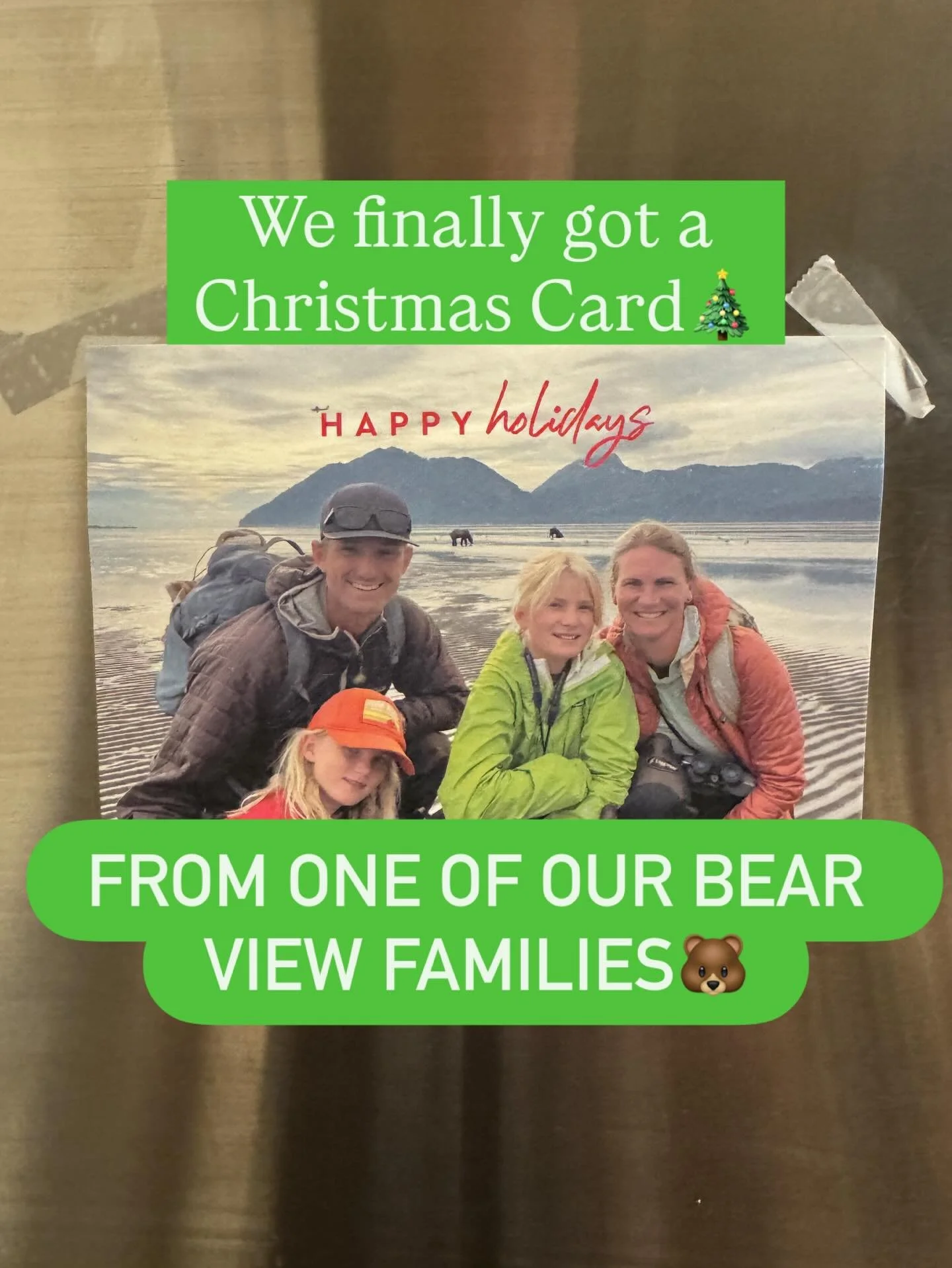 After 3 years, I got one. I take a ton of pictures of families with their phones, and every time I request one thing in return&hellip;that if this picture makes it on your Christmas card, you have to send me one. Andrew, Becca, Sierra and Darla&helli