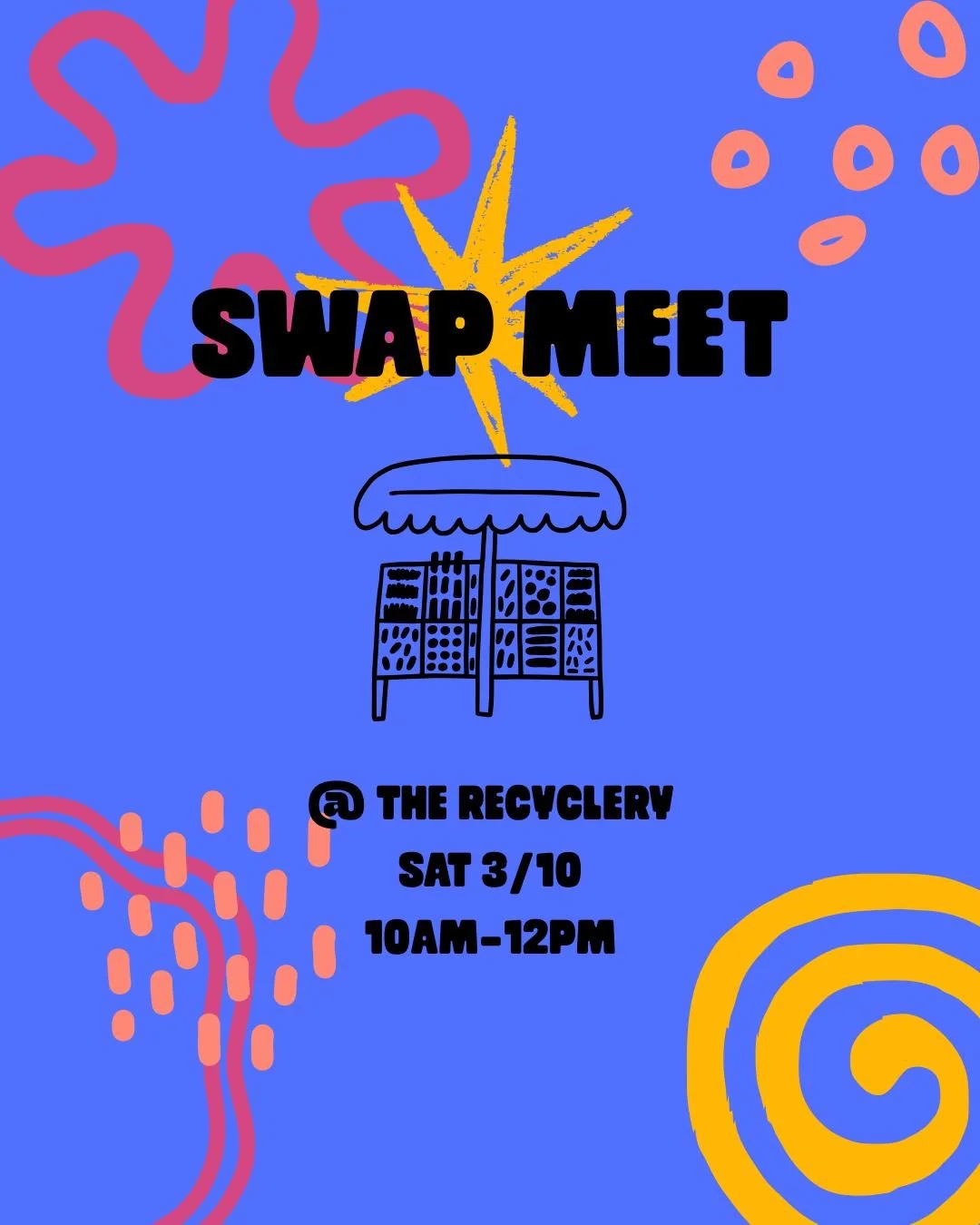 Do you know what a swap meet is? On saturday 3/10, we are hosting one!