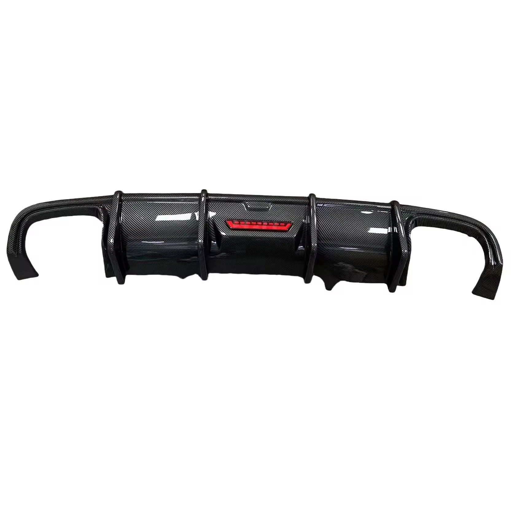 Aggressive Carbon Fiber Rear Diffuser w/ Brake Light - Audi A4 S4 Sedan (2015-2020) B9