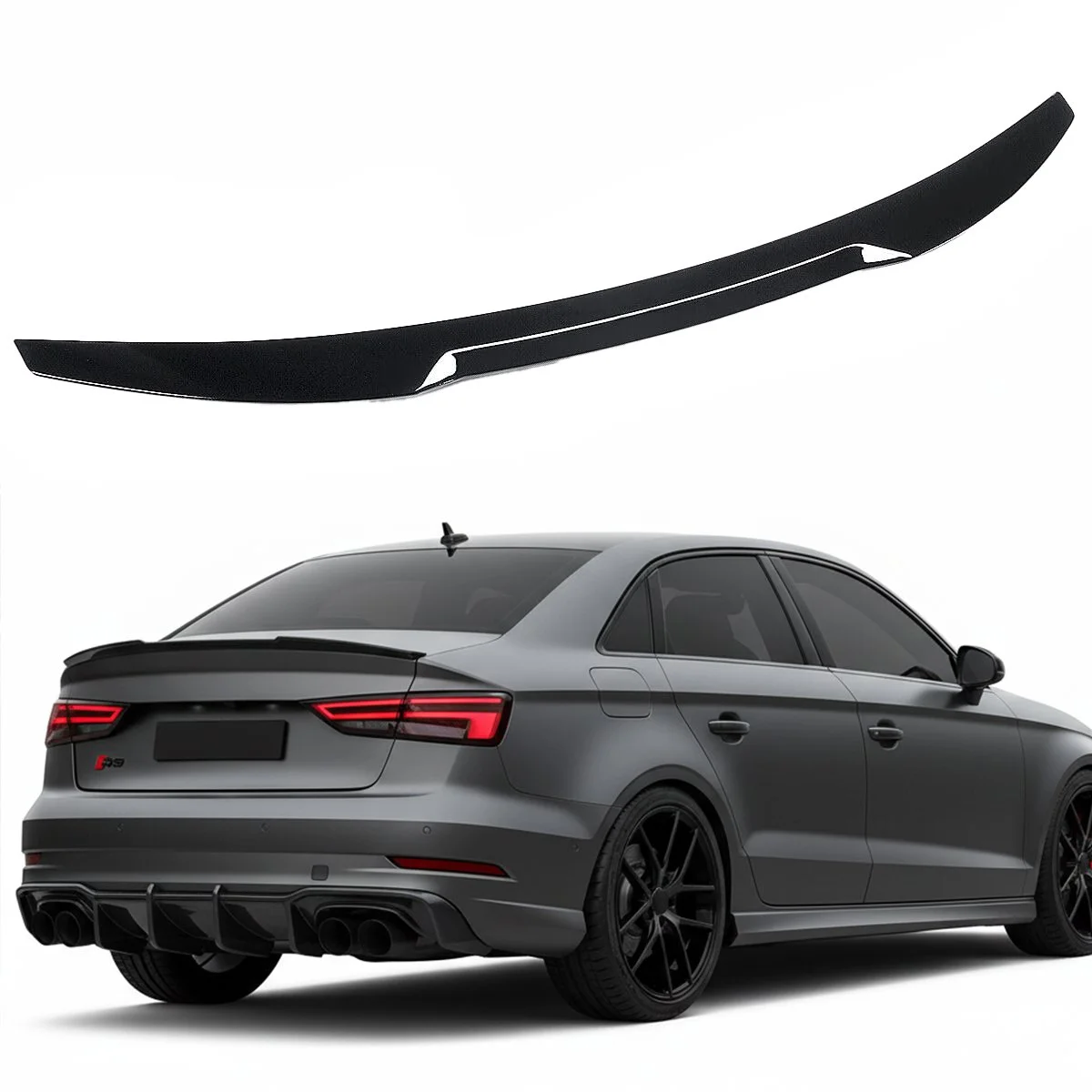 PSM Style Carbon Fiber Duckbill Spoiler - Audi A3 S3 RS3 Sedan (2013-2020) 8V