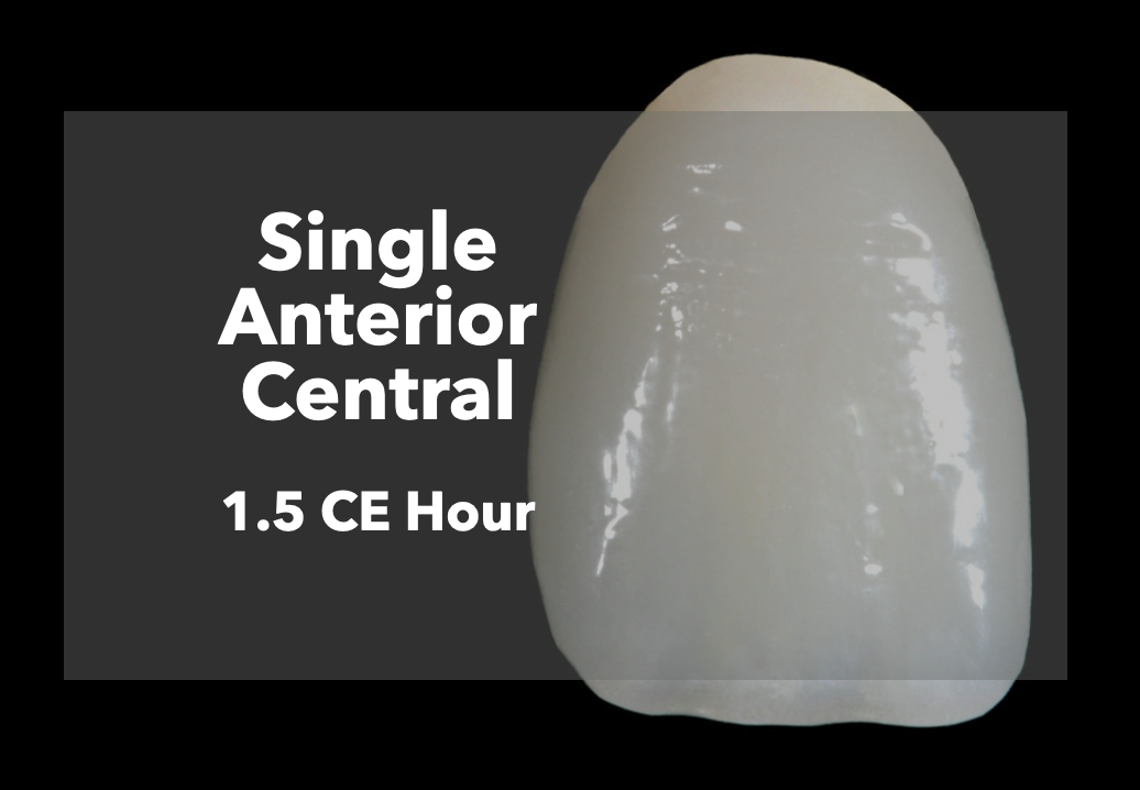 Single Anterior Central CE Icon for online CE with James Klim DDS
