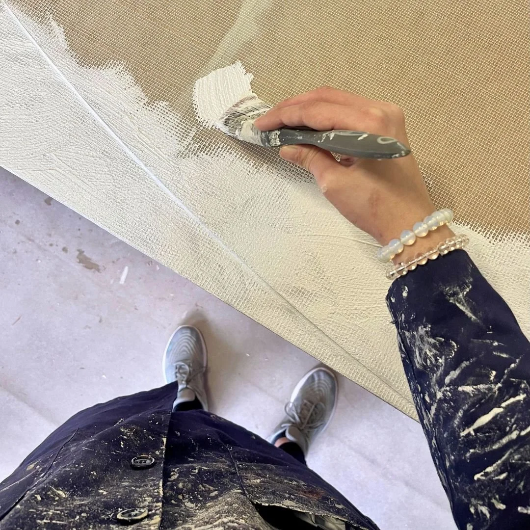 Sureen Gouws Studio painting process creating textures.jpg