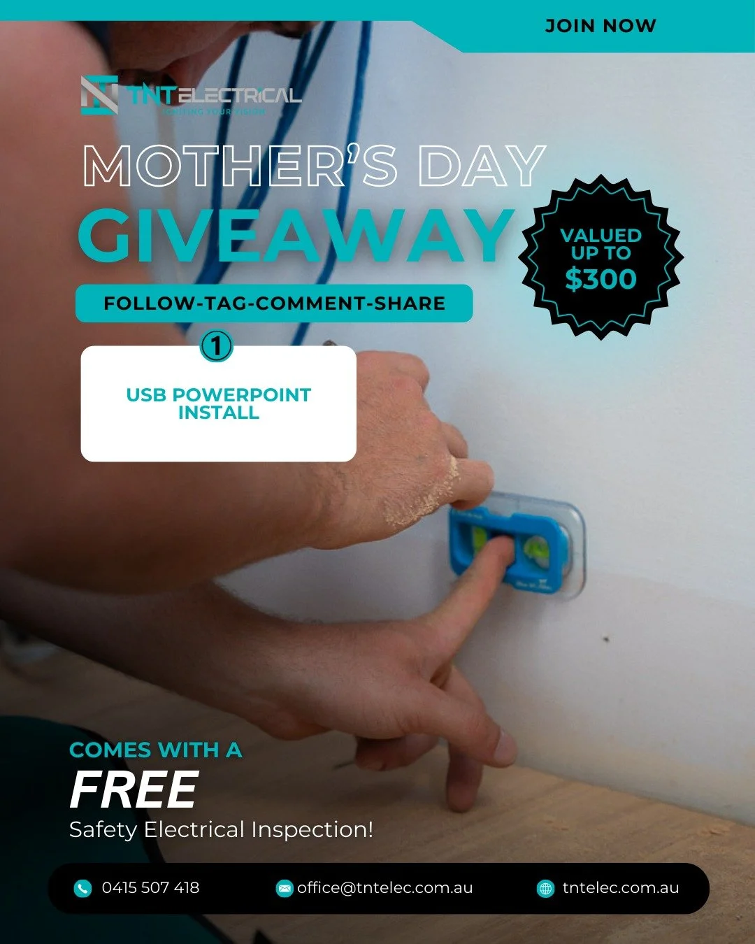 💐 MOTHER&rsquo;S DAY GIVEAWAY REMINDER 💐
Don&rsquo;t forget to enter our Mother&rsquo;s Day Giveaway and give Mum the electrical upgrade she&rsquo;s always wanted!
We&rsquo;re giving away ONE of the following installations, valued at up to $300:

✅
