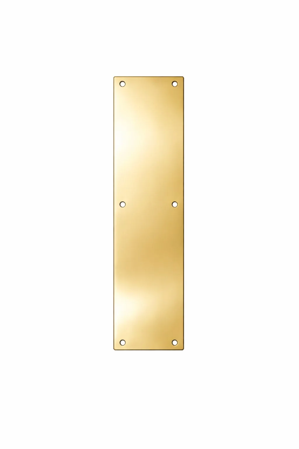 Mirror Finish Polished Brass Door Push Plate – 400mm x 80mm Architectural Push Panel