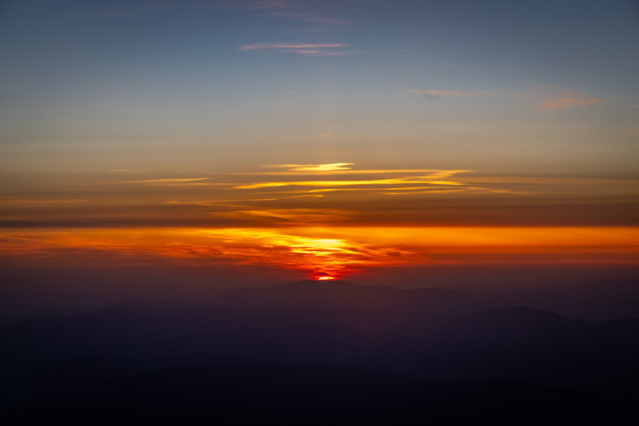 West Coast Sunset at 35,000 feet