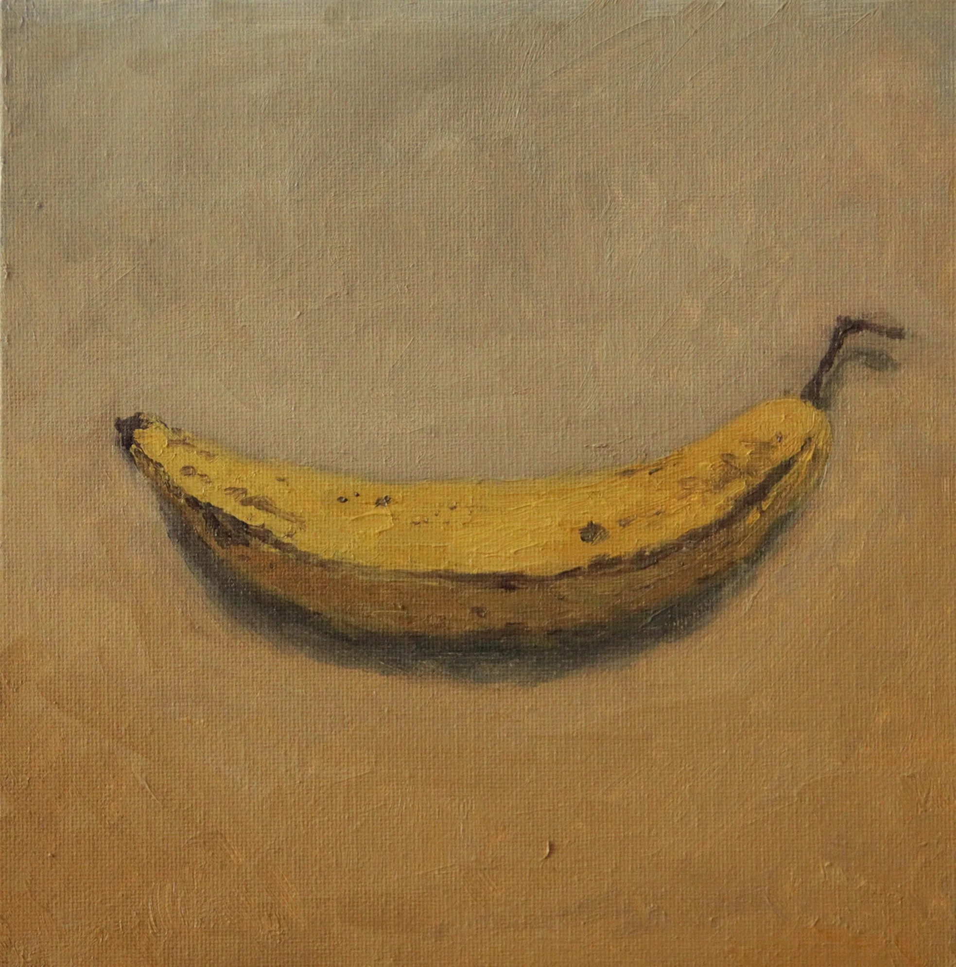 "A Single Banana" 2024, Oil on Canvas Board, 8 x 8 inches 🔴Sold