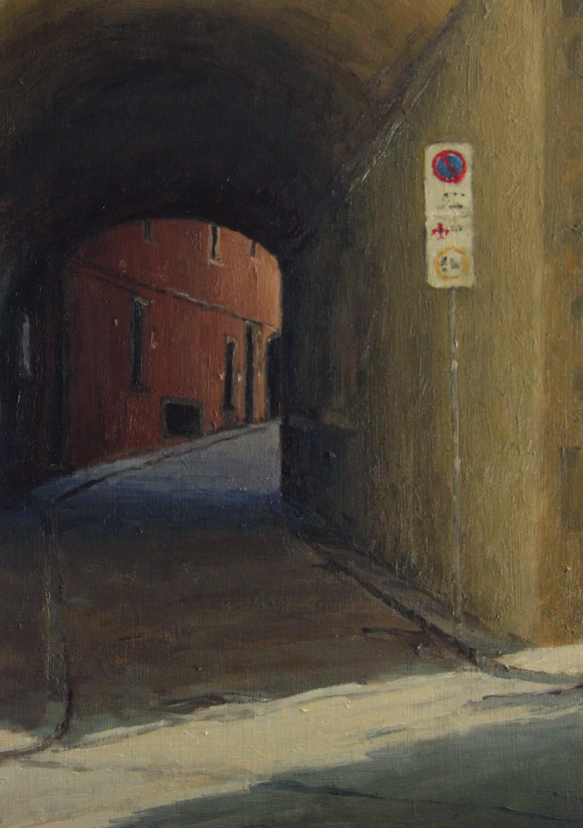 "Quiet Passage in Florence" 2024, Oil on Board, 8 x 11 inches