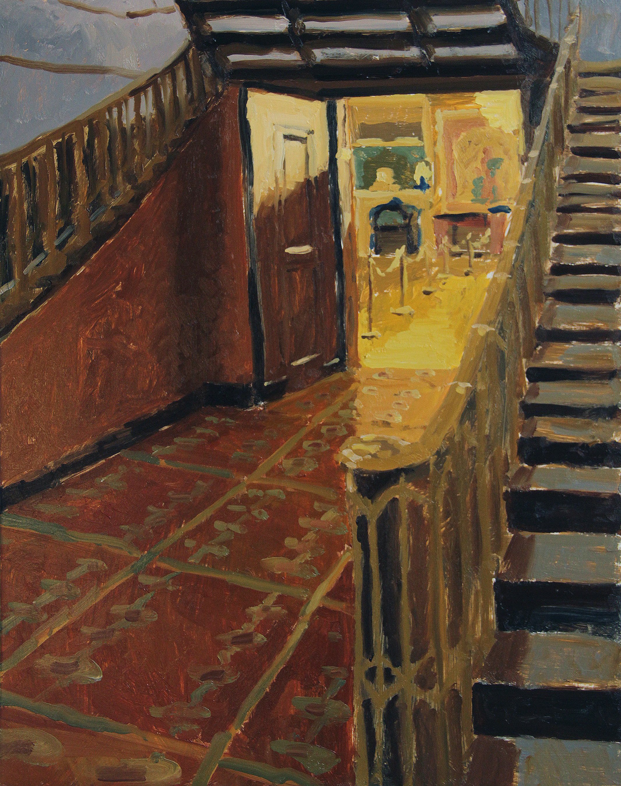 "Final Glimpse of the Banqueting Hall" 2025, Oil on Board, 10 x 12 inches