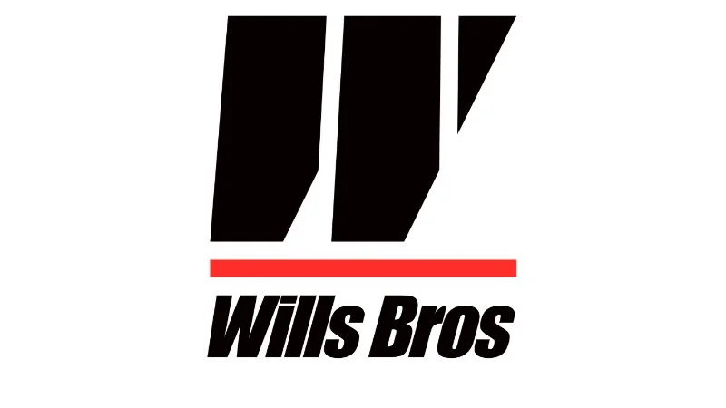 Wills Bros logo with stylized 'W' and red underline