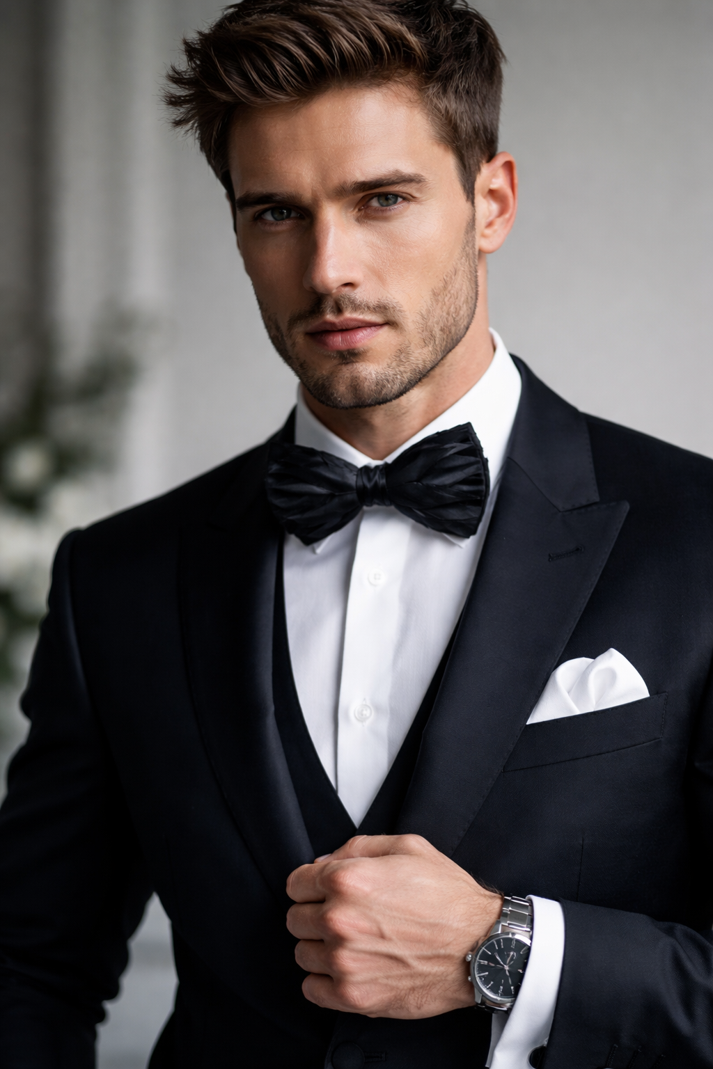 Schwarze Feder Fliege Hochzeit – SILEO Noir Plume