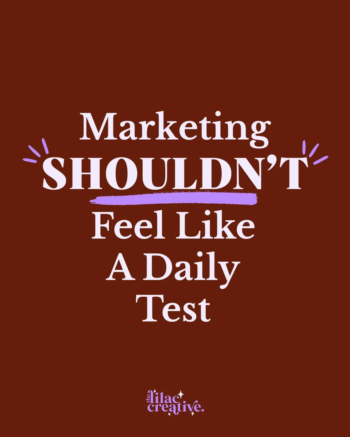 There&rsquo;s a pressure online that can make marketing feel like a daily test.

Post this.
Use that sound.
Try this format.
Share 4 times a day.
Do it all again tomorrow.

And before you know it, you&rsquo;re creating to keep up, rather than creatin