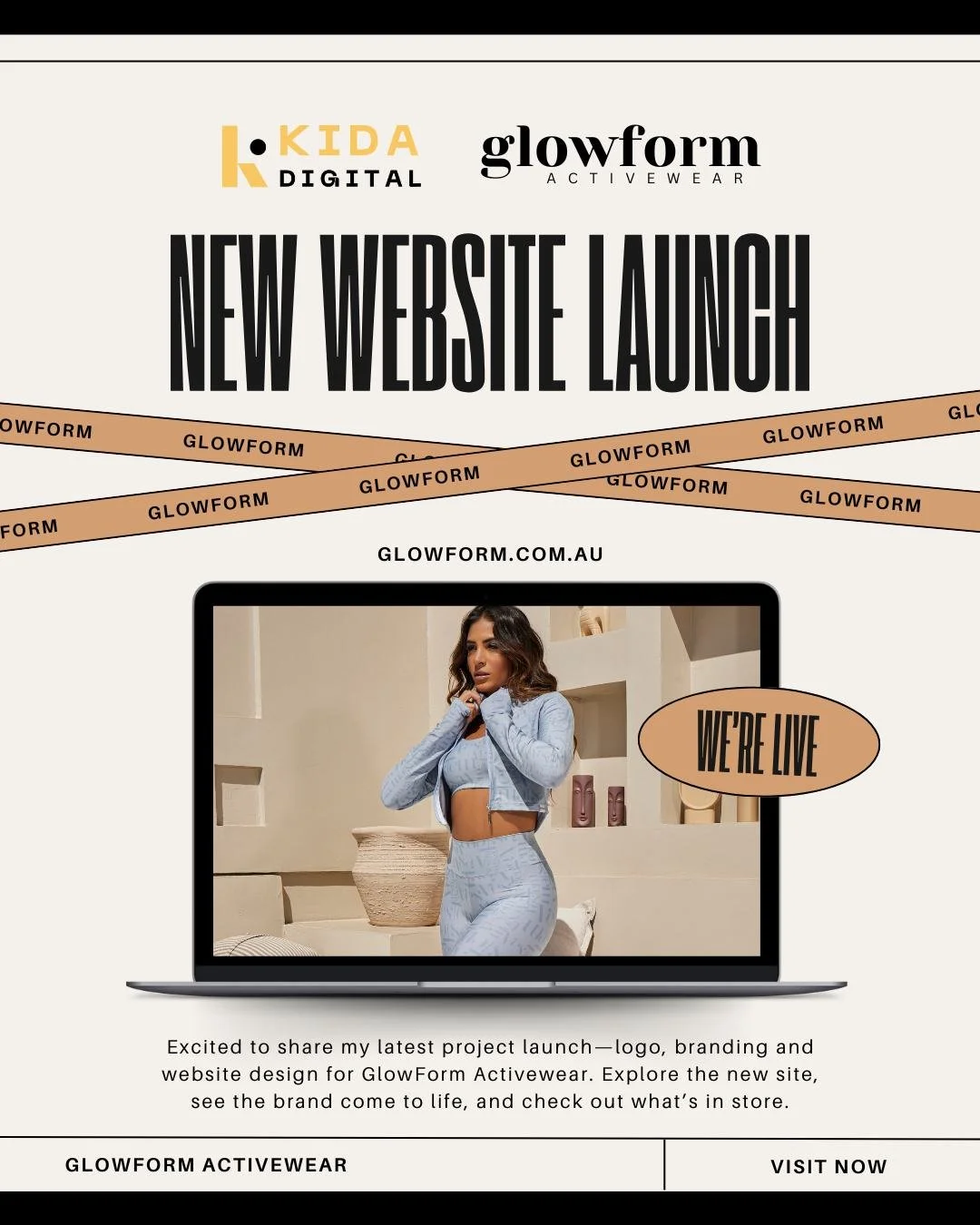 🎉 NEW WEBSITE LAUNCH 🎉

Excited to share my latest project&mdash;logo, branding and website design for GlowForm Activewear!

A simple vision for a beautiful brand, empowering women to be the best version of themselves, for themselves.

&quot;My exp