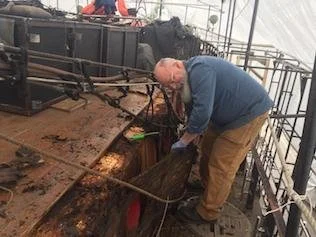 Bruce working on the running decks
