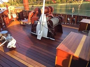 Shiny new foredeck
