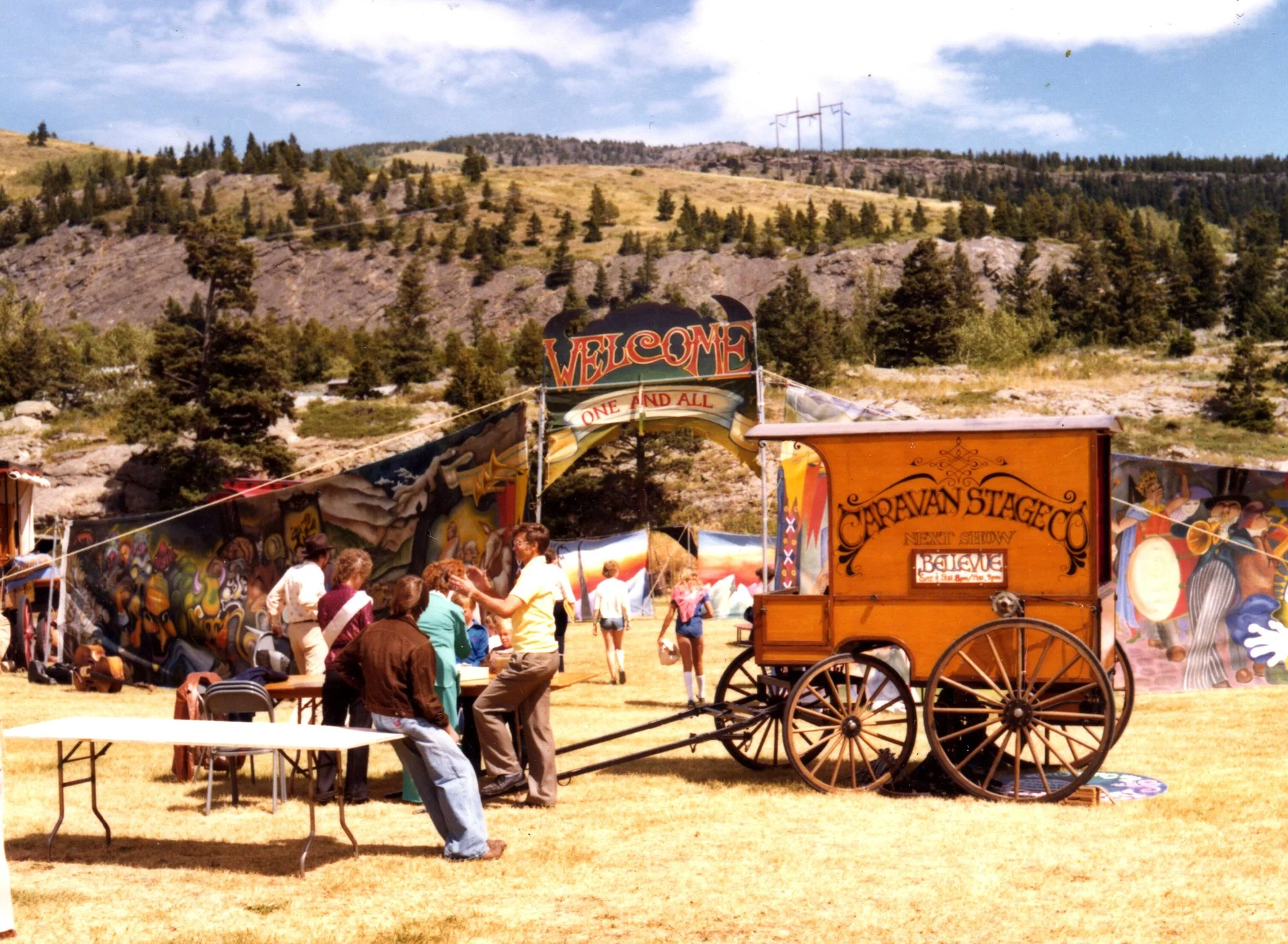 A wagon scene from the horsedrawn days