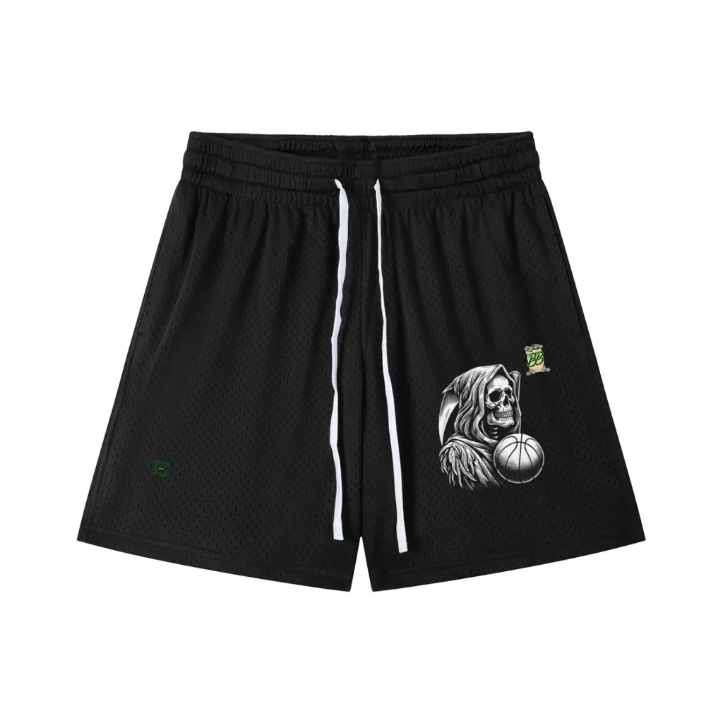 BreeshBoyz Black Reaper Mesh Shorts .webp