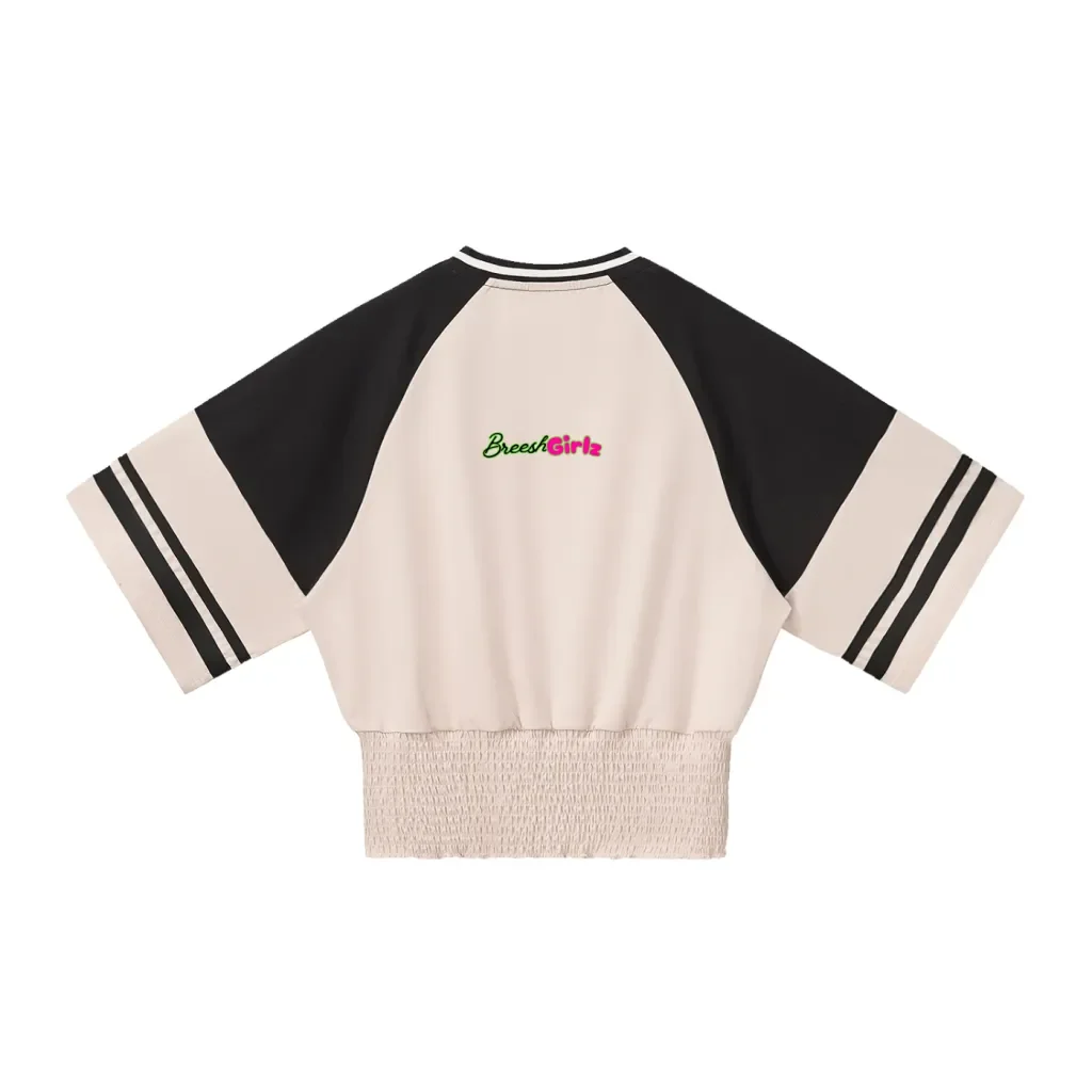 BreeshGirlz white Color Block T-Shirt back.webp