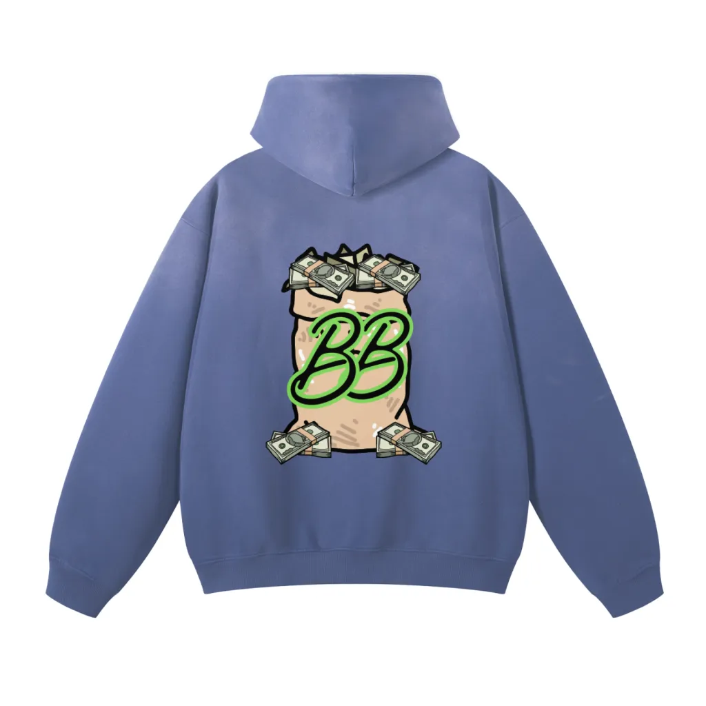 BreeshBoyz Denim Blue Money Hoodie
