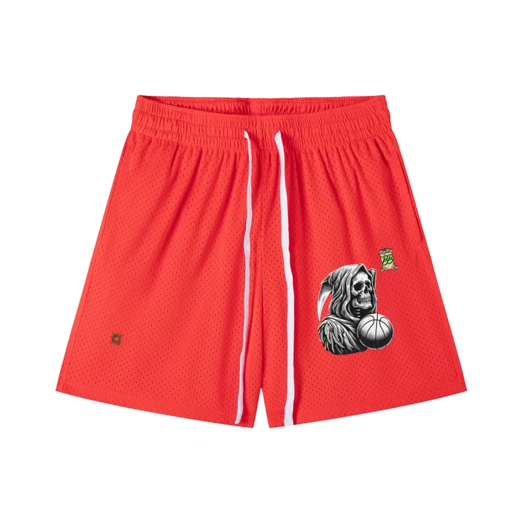 BreeshBoyz Orange Reaper Mesh Shorts .webp