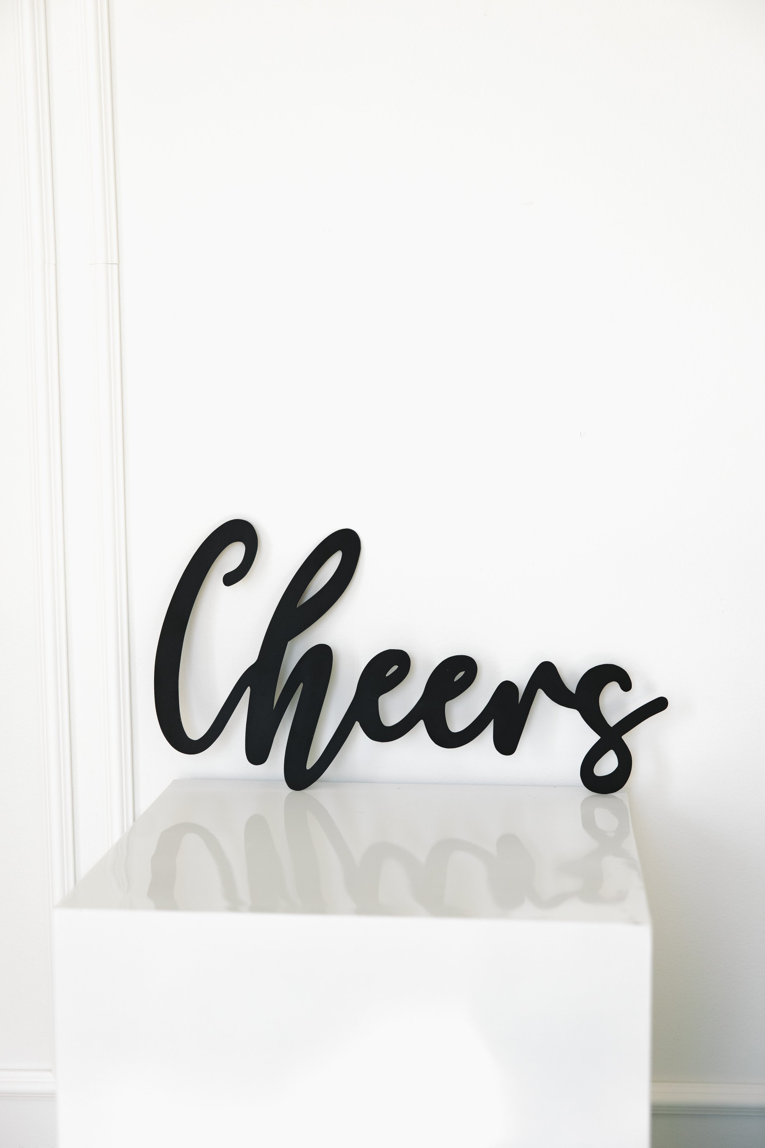 "Cheers" Black Sign